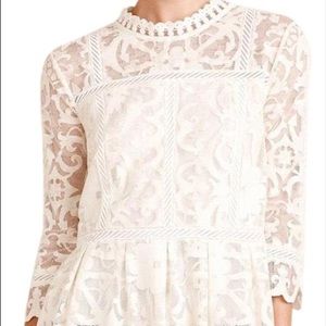 Anthropologie Peplum Lace Top